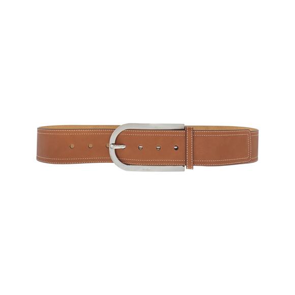 POLO RALPH LAUREN Elongated-Buckle Leather Belt in Cuoio & Silver S main image 6